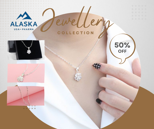ALS Silver – Sterling Silver Flower Stone Necklace