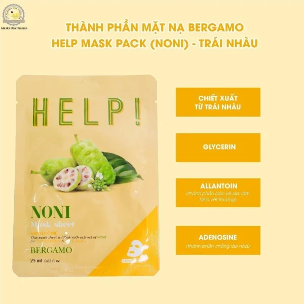 Trọn bộ mặt nạ Bergamo Help Mask Pack (giá bịt) - Hình ảnh 4