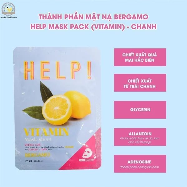 Trọn bộ mặt nạ Bergamo Help Mask Pack (giá bịt) - Hình ảnh 6