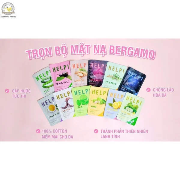 Trọn bộ mặt nạ Bergamo Help Mask Pack (giá bịt) - Hình ảnh 7