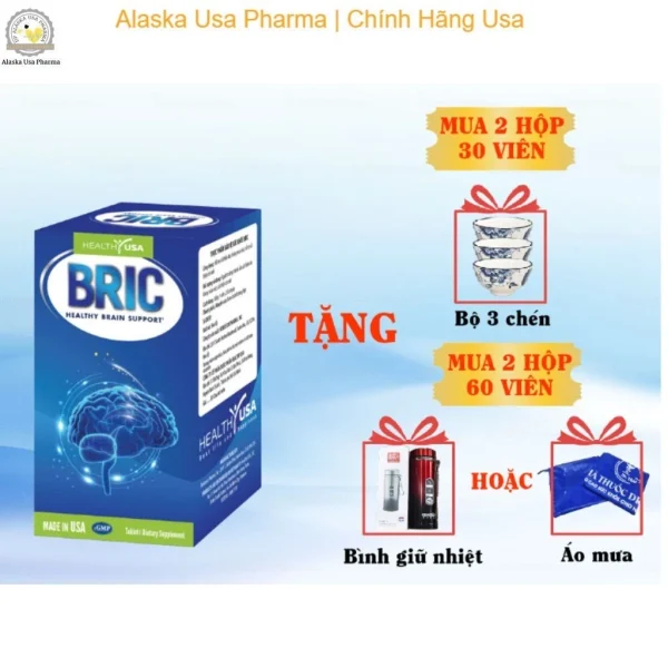 (Chính Hãng Mỹ) BRIC Healthy USA Hỗ trợ cải thiện lưu thông máu não, cải thiện trí nhớ